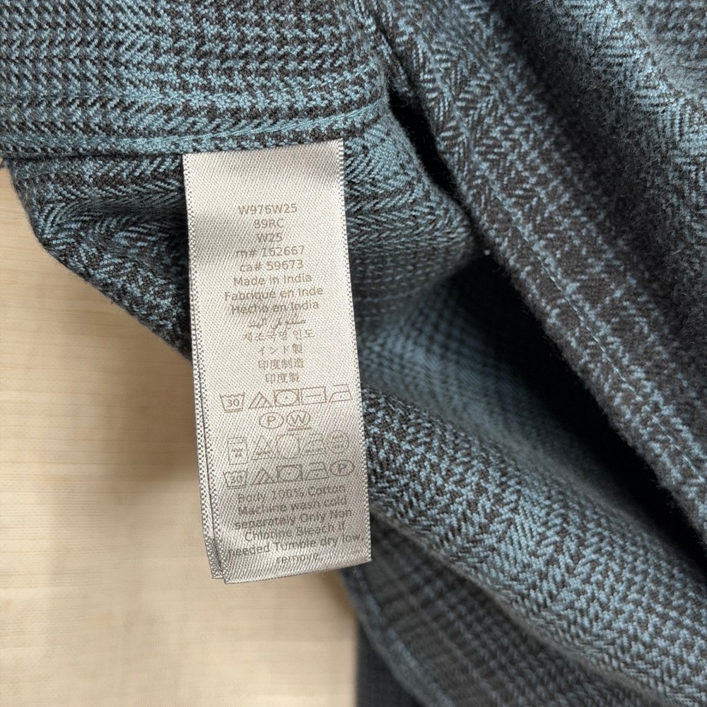 NWT John Varvatos Dario Shirt Plaid Snap Button Cotton Titanium Blue Men's XL - Picture 6 of 6
